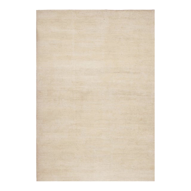 Rug & Kilim’s Modern Textural Oversized Rug With Striae of Beige - 11'x16' For Sale