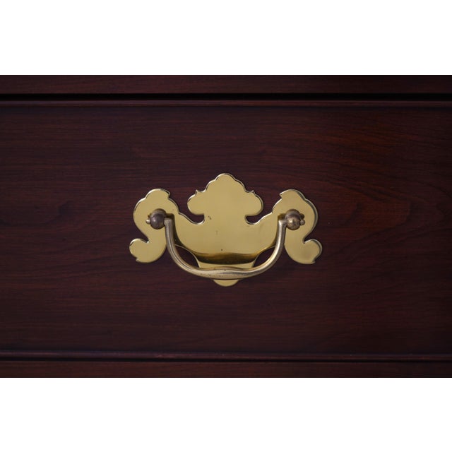 1980s Henkel Harris Cherry Secretary Desk W. Bookcase Top For Sale - Image 10 of 18