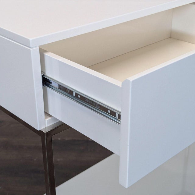 White West Elm White Lacquer Storage Console For Sale - Image 8 of 11