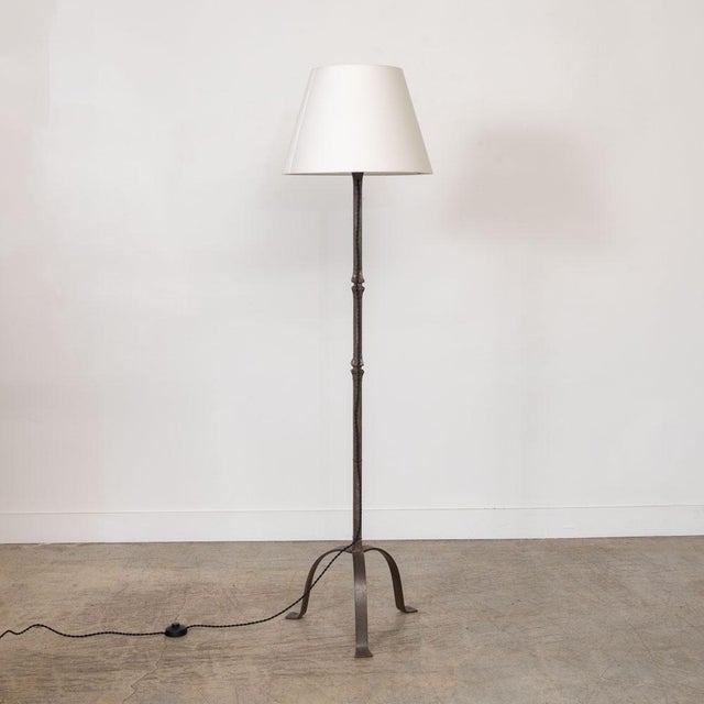 1940s 1940s French Iron Brutalist Floor Lamp For Sale - Image 5 of 12