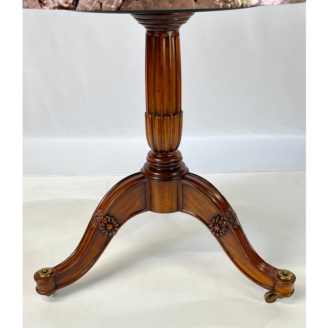 Late 20th Century Maitland-Smith Tessellated Pink Penn Shell Center Table For Sale - Image 10 of 13