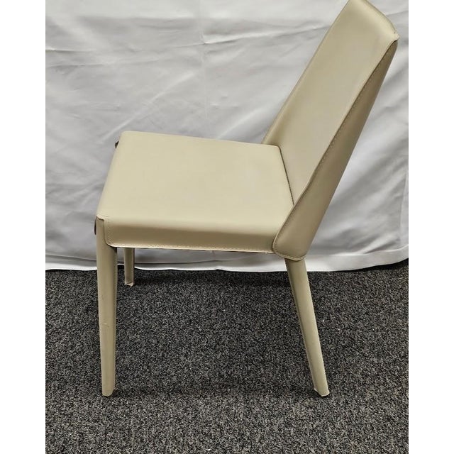 Animal Skin Interlude Home Malin Dining Chair - Mediterranean Sand Leather For Sale - Image 7 of 9