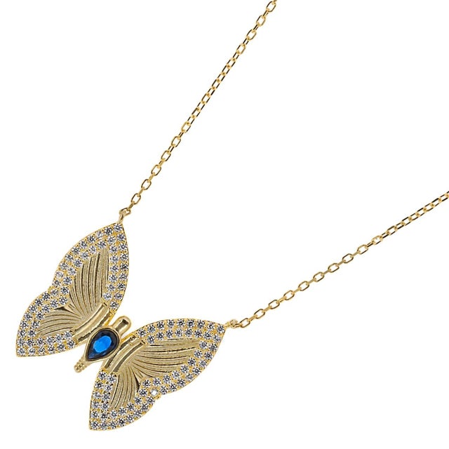 Early 21st Century Hope Butterfly Gold & Diamond Necklace For Sale - Image 5 of 7