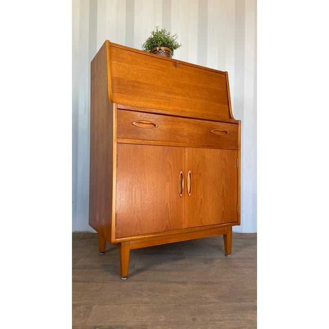 Wood Mid-Century Teak Bureau with Fall Front from Jentique, 1960s For Sale - Image 7 of 7
