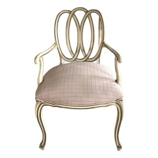 Mid Century French Style Ribbon Back Arm Chair For Sale