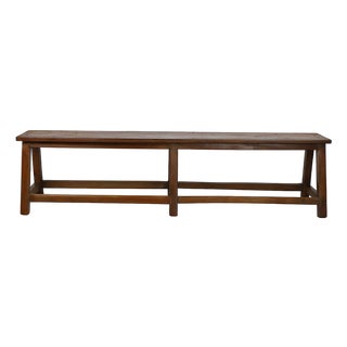 Matthew Izzo Home Vintage Heirloom Teak Wood Bench For Sale
