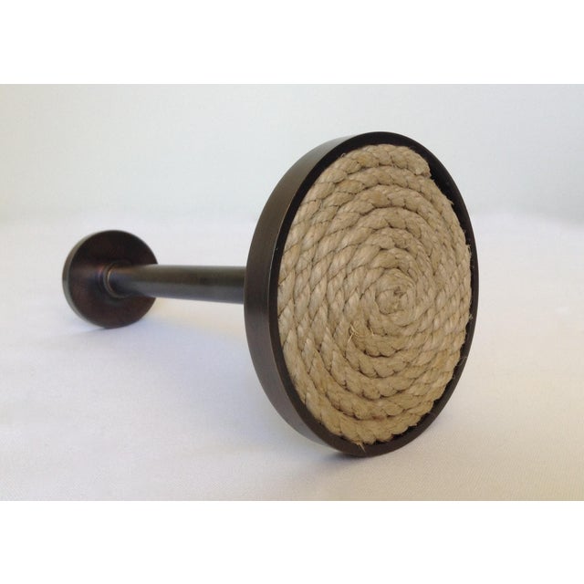 C.1990s German Brushed Bronze Brown Nickel Tieback With Nautical Rope Detail For Sale In West Palm - Image 6 of 8