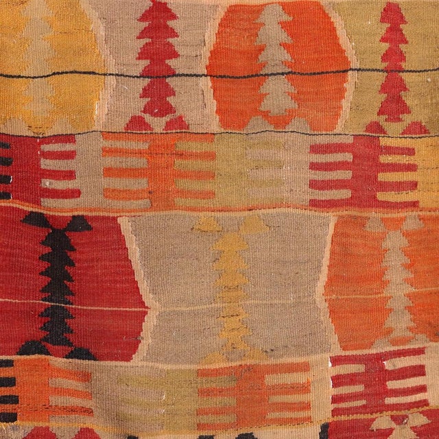 Vintage Turkish Kilim Rug in Wool For Sale - Image 3 of 7