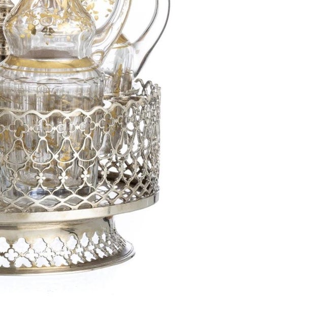 Lisbon Crown Silver Cruet Set, 19th Century, Set of 5 For Sale - Image 5 of 6
