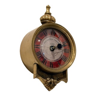 Vintage Jacques Thuret Paris Wall Clock in Brass For Sale