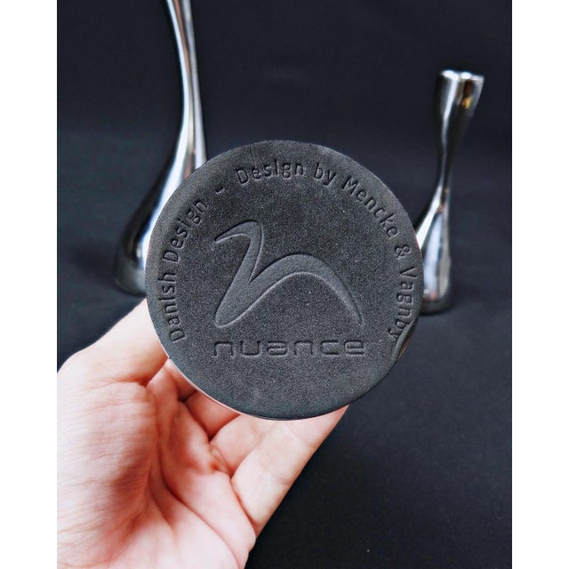 Scandinavian Steel Candleholders by Mencke & Vagnby, Set of 3 For Sale - Image 11 of 12