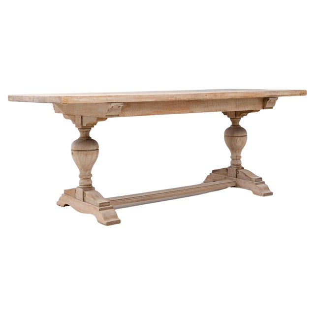 20th Century French Double Pedestal Oak Dining Table For Sale - Image 15 of 18