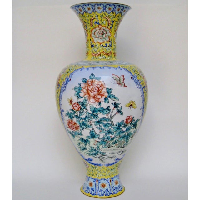 Chinese Enameled Metal Vase Chairish