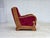 Red Danish Relax Armchair in Red Furniture Velour and Oak Wood, 1950s For Sale - Image 8 of 18