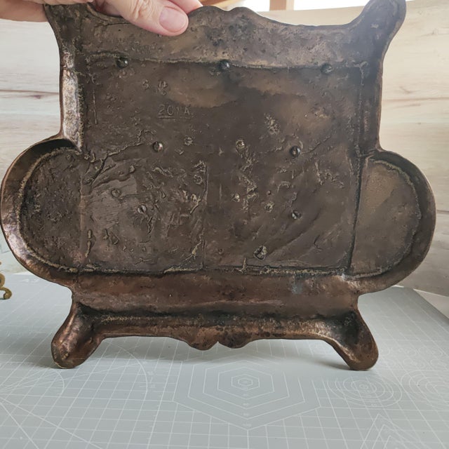 Antique Italian Neo-Baroque Style Letter and Writing Accessory Stand: A Double Pen Holder and a Paper Tray For Sale - Image 9 of 14