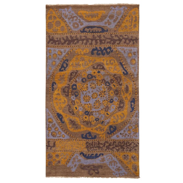 Tribal Rug & Kilim Tribal Style Rug in Gold, Beige-Brown Pattern, 5x7 For Sale - Image 3 of 3