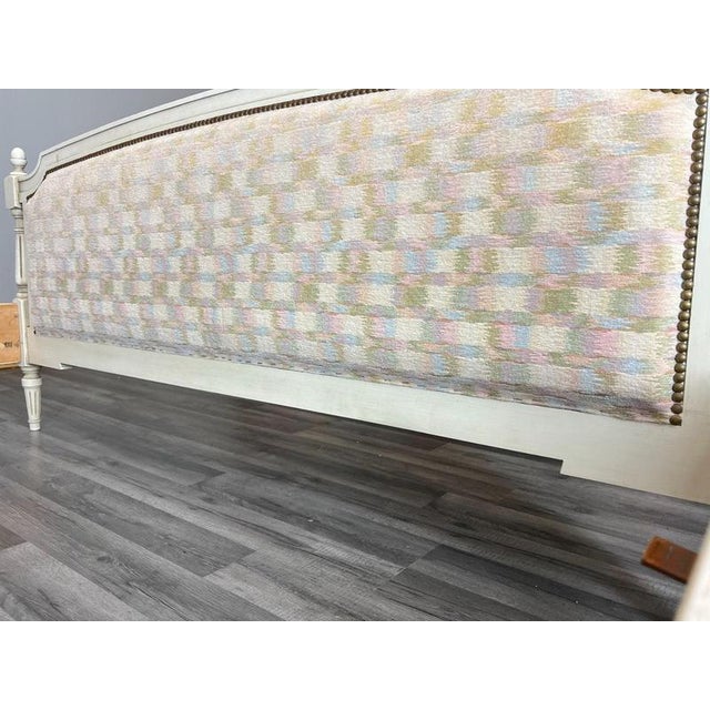 Large Vintage French Bed Frame with Carved Headboard For Sale - Image 12 of 13