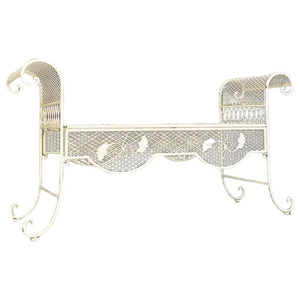 Mid-Century Modern Italian Classic White Iron Outdoor Bench, 1960s