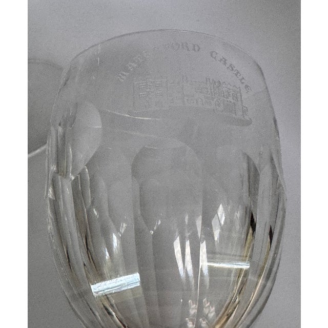 Waterford Crystal Late 20th Century Waterford Curraghmore Water & Wine Goblets - A Pair For Sale - Image 4 of 13