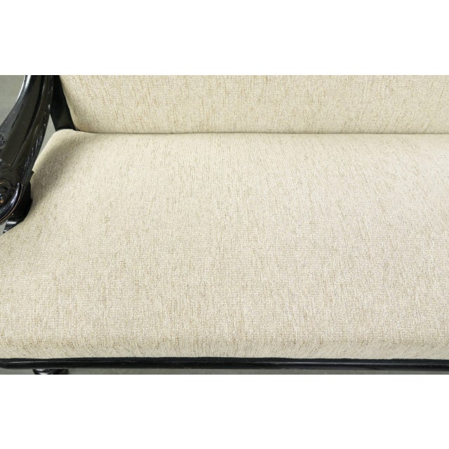 19th Century French Empire Style Sofa with Cream-Colored Upholstery For Sale - Image 5 of 14