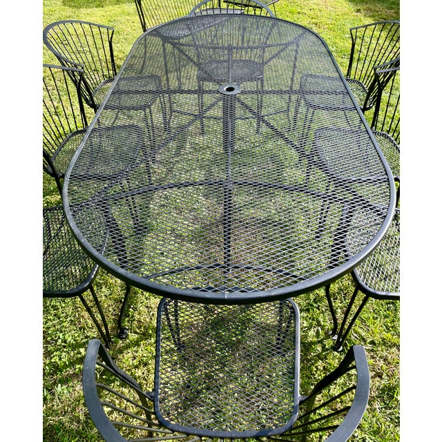 Metal 1990s Pinecrest Woodard Style Patio Garden Dining Set, 9 Pieces For Sale - Image 7 of 8
