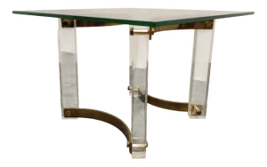 Brass and Acrylic Glass Coffee Table, 1970s