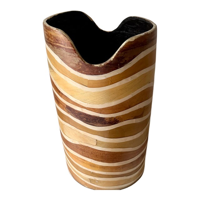 Vintage Strata Vase 17” Tall Made in Philippines For Sale