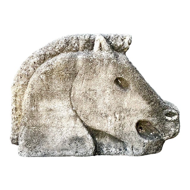 Vintage Cast Concrete Horse Head For Sale