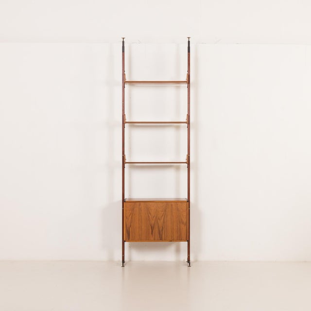 Italian Floor to Ceiling Wall Unit in Teak, 1960s For Sale - Image 6 of 16