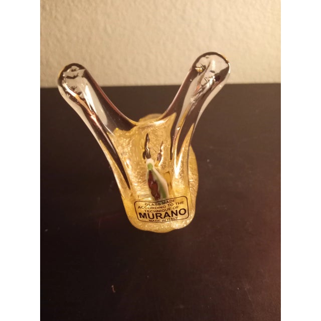 This is a Murano Italy Art Glass 4" Aventurine Fish Figurine Procured at auction