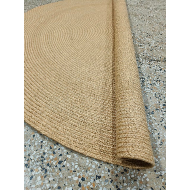 Not Yet Made - Made To Order Minimalist Natural Nylon Braided Round Rug For Sale - Image 5 of 11
