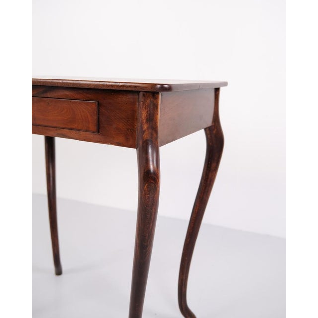 Mahogany Side Table with Drawer and Curved Legs, 1910 For Sale - Image 9 of 11