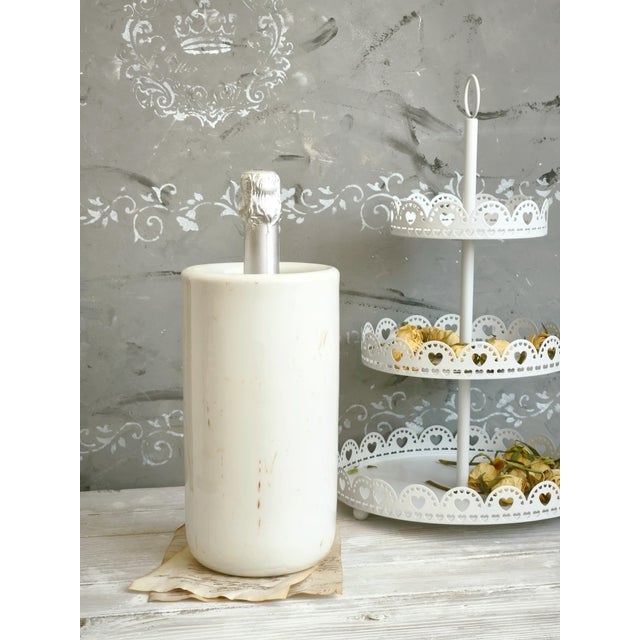 Alabaster Antique Alabaster Vase, Tall Marble Jar For Sale - Image 8 of 11