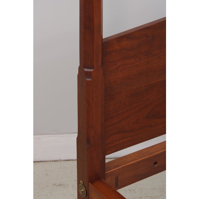 Brown Eldred Wheeler Full Size Cherry Rope Style Poster Canopy Bed For Sale - Image 8 of 14