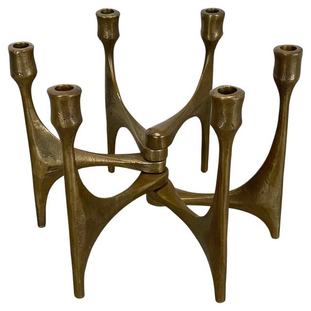 Large Mid-Century Modern Brutalist Bronze Candleholder from Michael Harjes, Germany, 1960 For Sale - Image 15 of 15