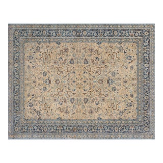 Antique Persian Tabriz Floral Handmade Wool Rug For Sale