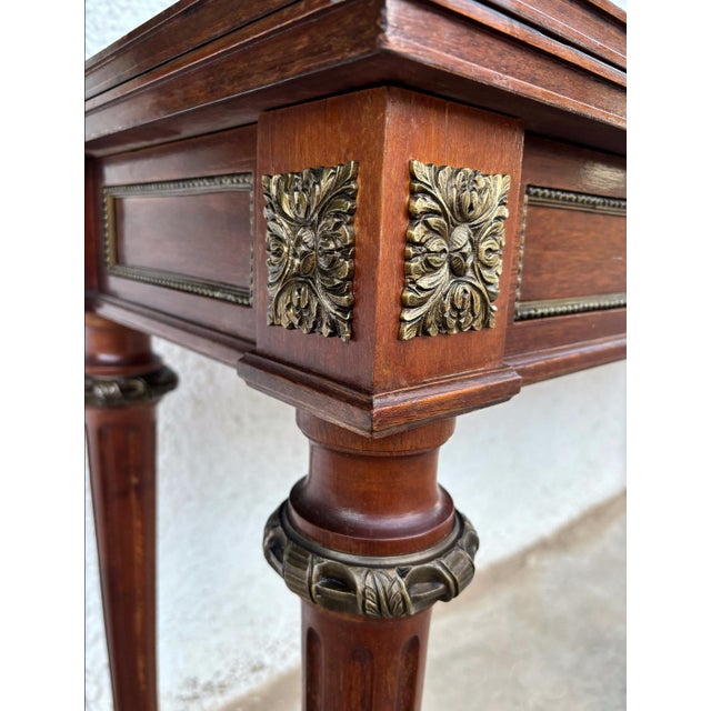 20th Century Louis XVI Style Console Table With Brass Details For Sale - Image 4 of 10