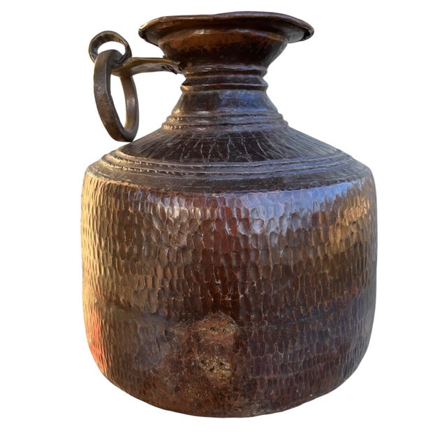 Indian Antique Copper Water Container From India For Sale - Image 3 of 5