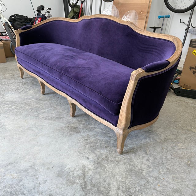 Silvia Sofa in Schumacher Velvet For Sale - Image 4 of 10
