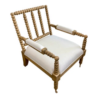 English Bobbin Chair in Todd Hase Textiles For Sale