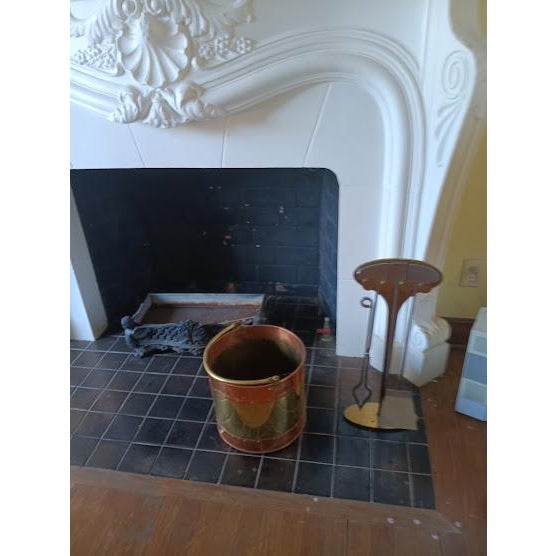 1960s Large Copper and Brass Kindling Pot With Handle For Sale - Image 5 of 6