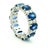 Contemporary 18k White Gold Thai Sapphire and Diamond Eternity Band, Size 6.5 For Sale - Image 3 of 14