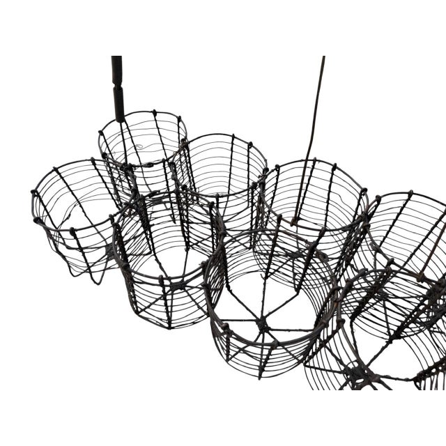 Metal 1920s French Wire Wine Bottle Carrier Rare Find For Sale - Image 7 of 7