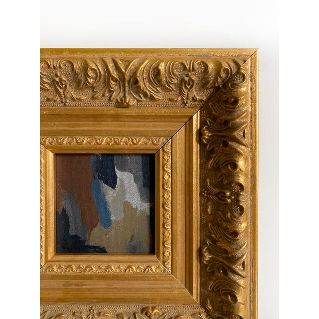 Abstract "Semi Darkness" 2026 Mini Painting With Vintage Frame by Jessalin Beutler For Sale - Image 3 of 4