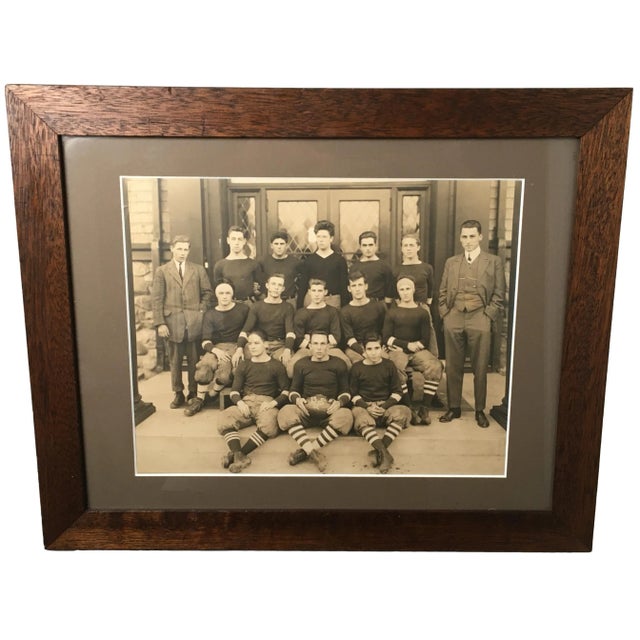 This is a Great Looking Authentic Antique Photograph of a Massachusetts High School Football Team. The Football Pictured...
