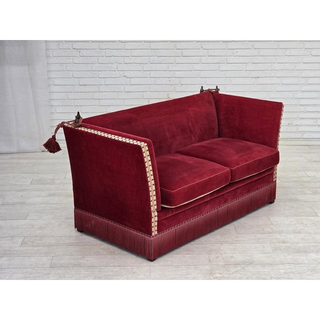 Danish 2-Seater Drop Arm Sofa in Furniture Velour, 1970s For Sale - Image 11 of 18