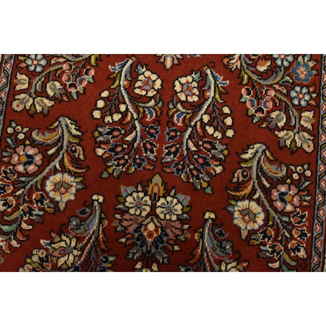 Textile Fine Sarouk Runner 2’8” X 13’1” Rust Wool Traditional Hand-Knotted Oriental Rug For Sale - Image 7 of 13