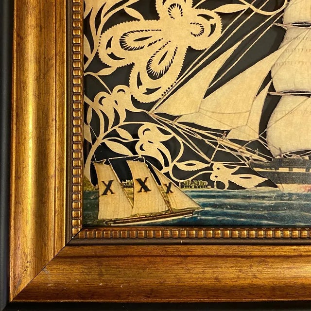 Our authentic-looking nautical folk art scherenschnitte, America's Paul Jones, is perfect wall art for your coastal or...