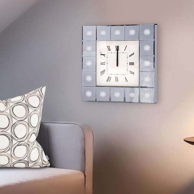 Grigio Mirrored Wall Clock For Sale In Chicago - Image 6 of 8