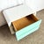 1980s Postmodern White and Turquoise Lacquer Laminate Waterfall Nightstand For Sale - Image 4 of 7